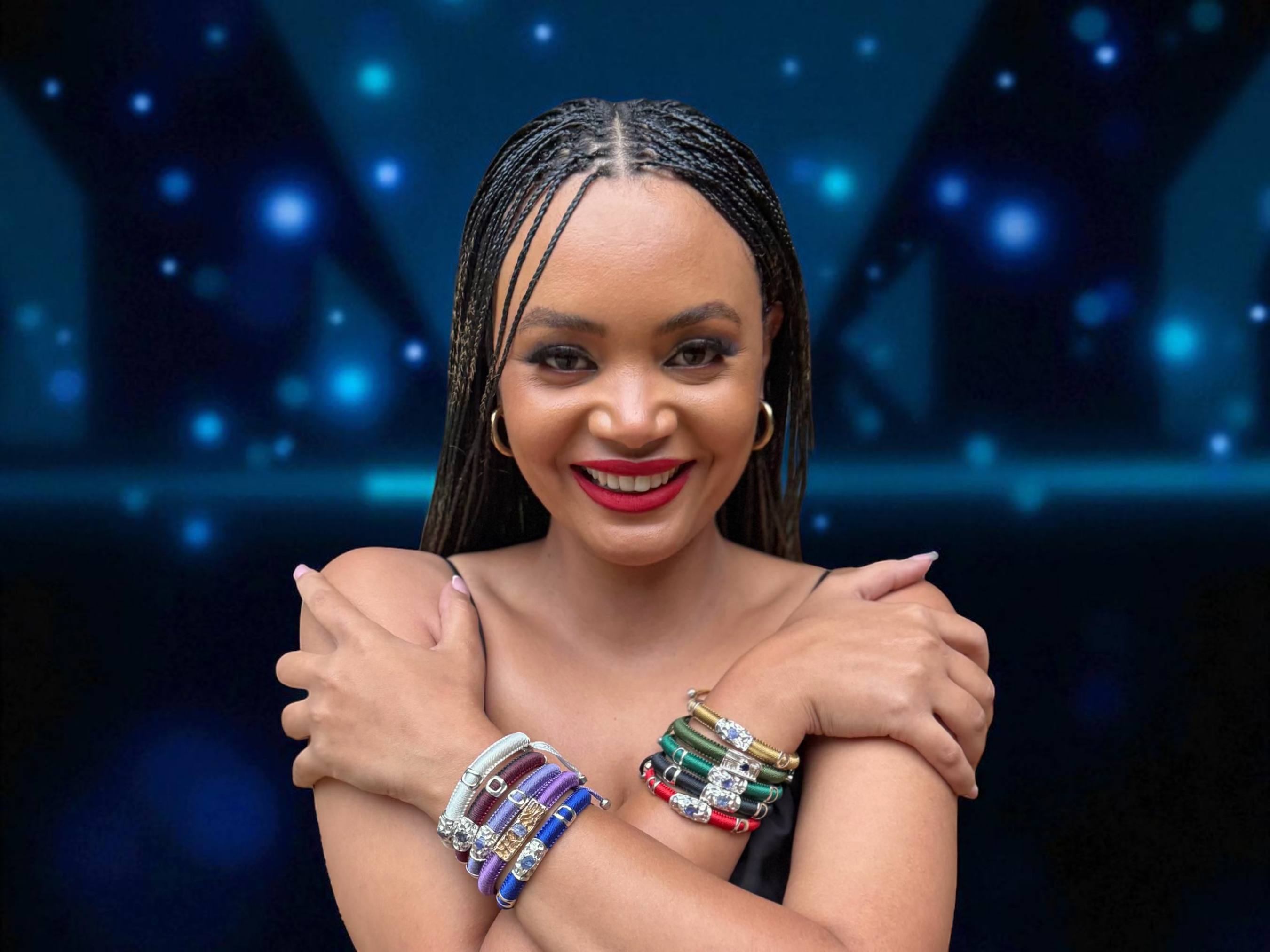 Model wearing Tanzanite Cuff